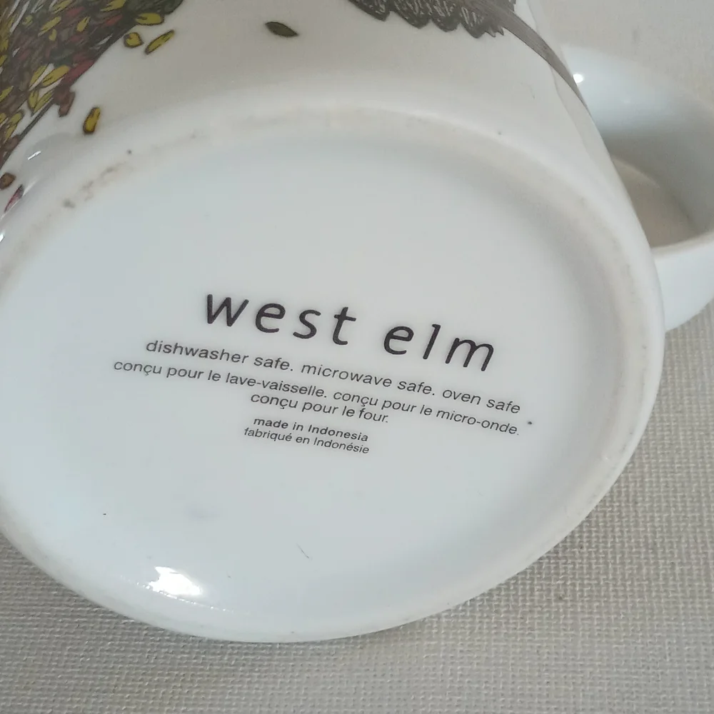 West Elm White Owl Mug
